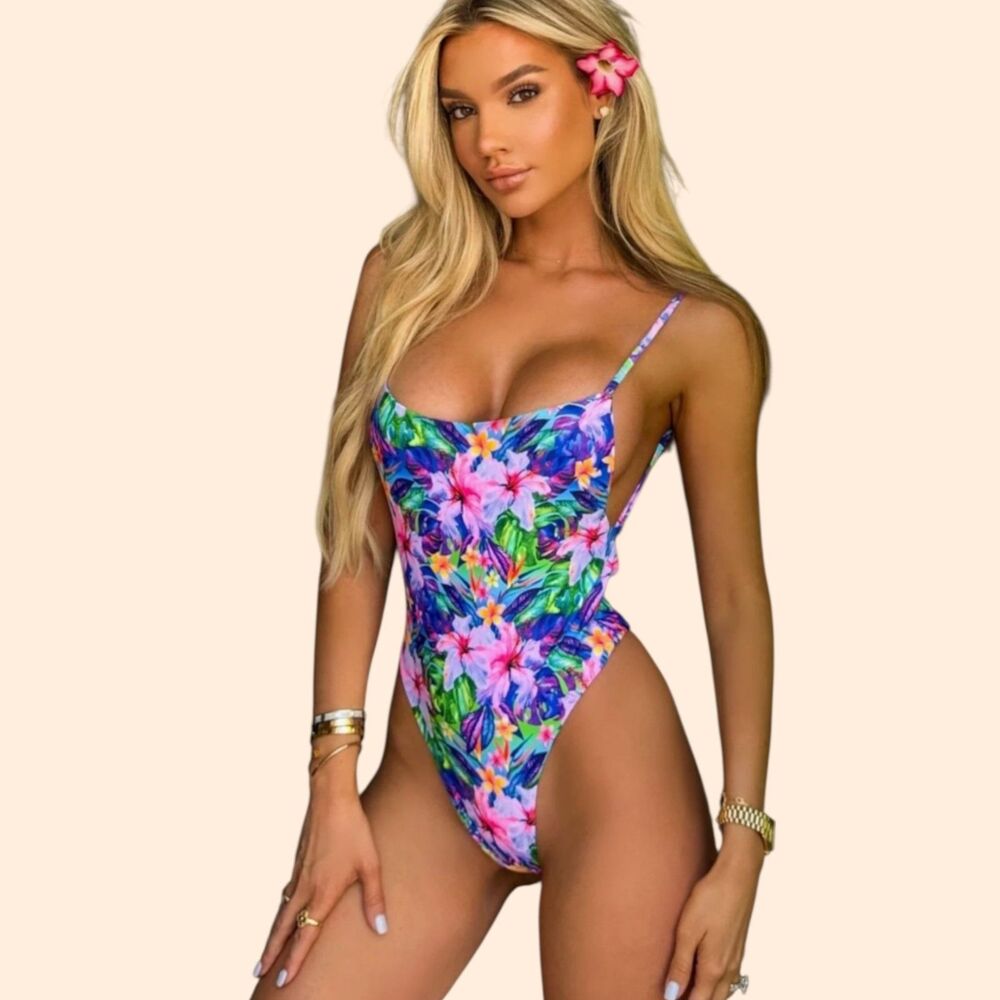 Berry Beachy Floral One Piece Swimsuit